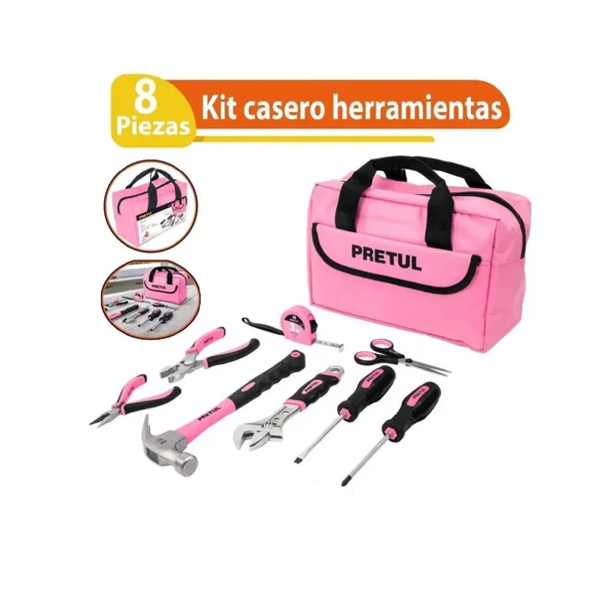 Set De Herramientas Basico, Color Rosa c/Estuche