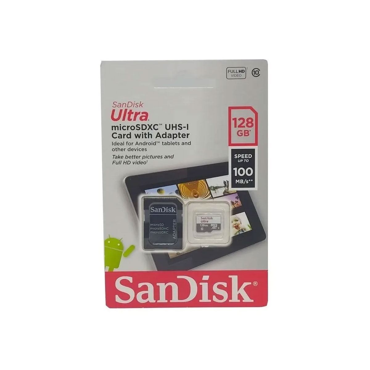 Tarjeta de memoria SanDisk SDSQUNR-128G-GN6TA Ultra con adaptador SD 128GB