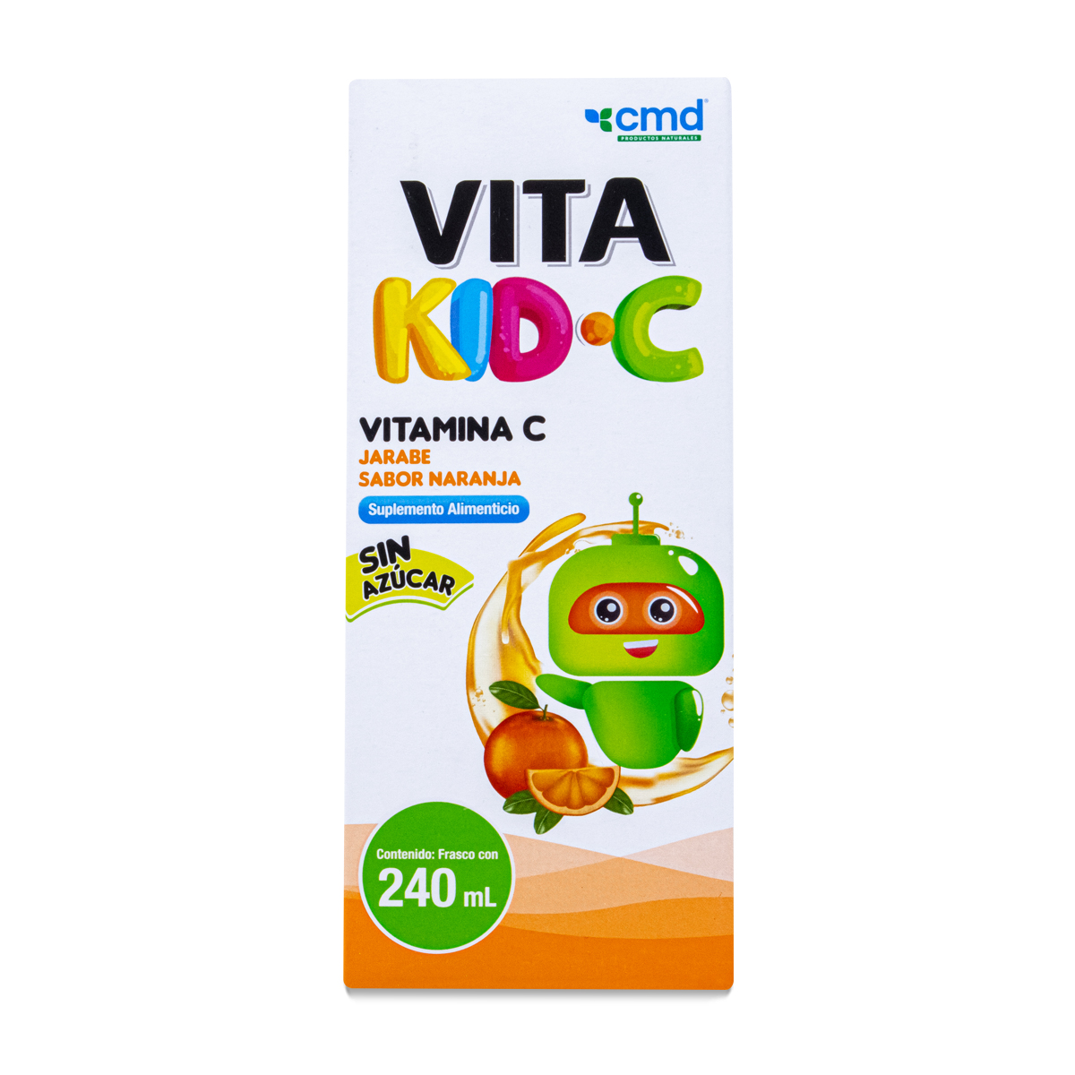 Suplemento Vitamínico Cmd Vita Kid C Jarabe Sabor Naranja Frasco Con 240 Ml