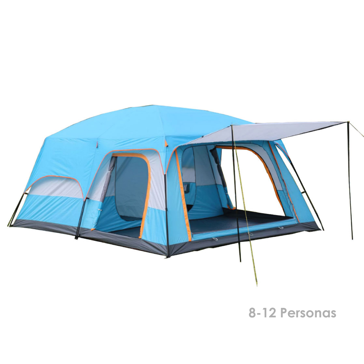 Tienda de campaña familiar para 5-12 personas impermeable con 3 habitaciones