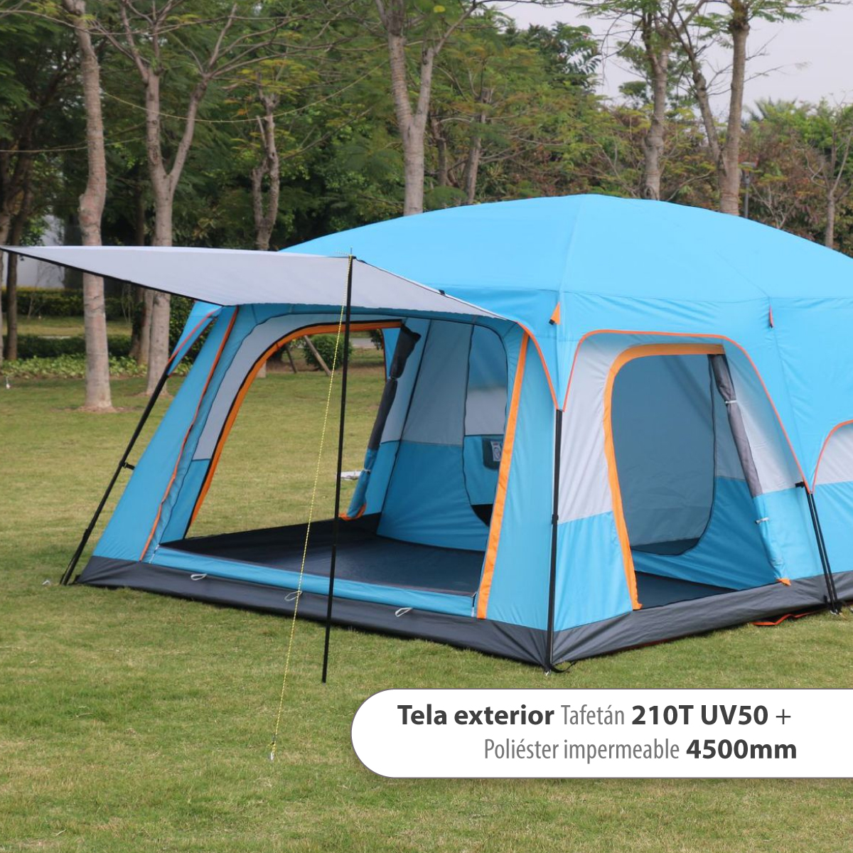 Tienda de campaña familiar para 5-12 personas impermeable con 3 habitaciones