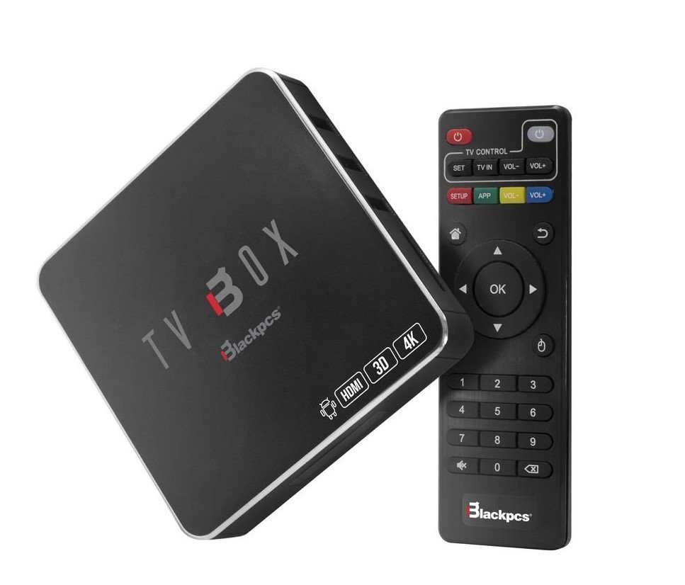 TV BOX BLACKPCS 4K 3D WIFI RED CONTROL NEGRO