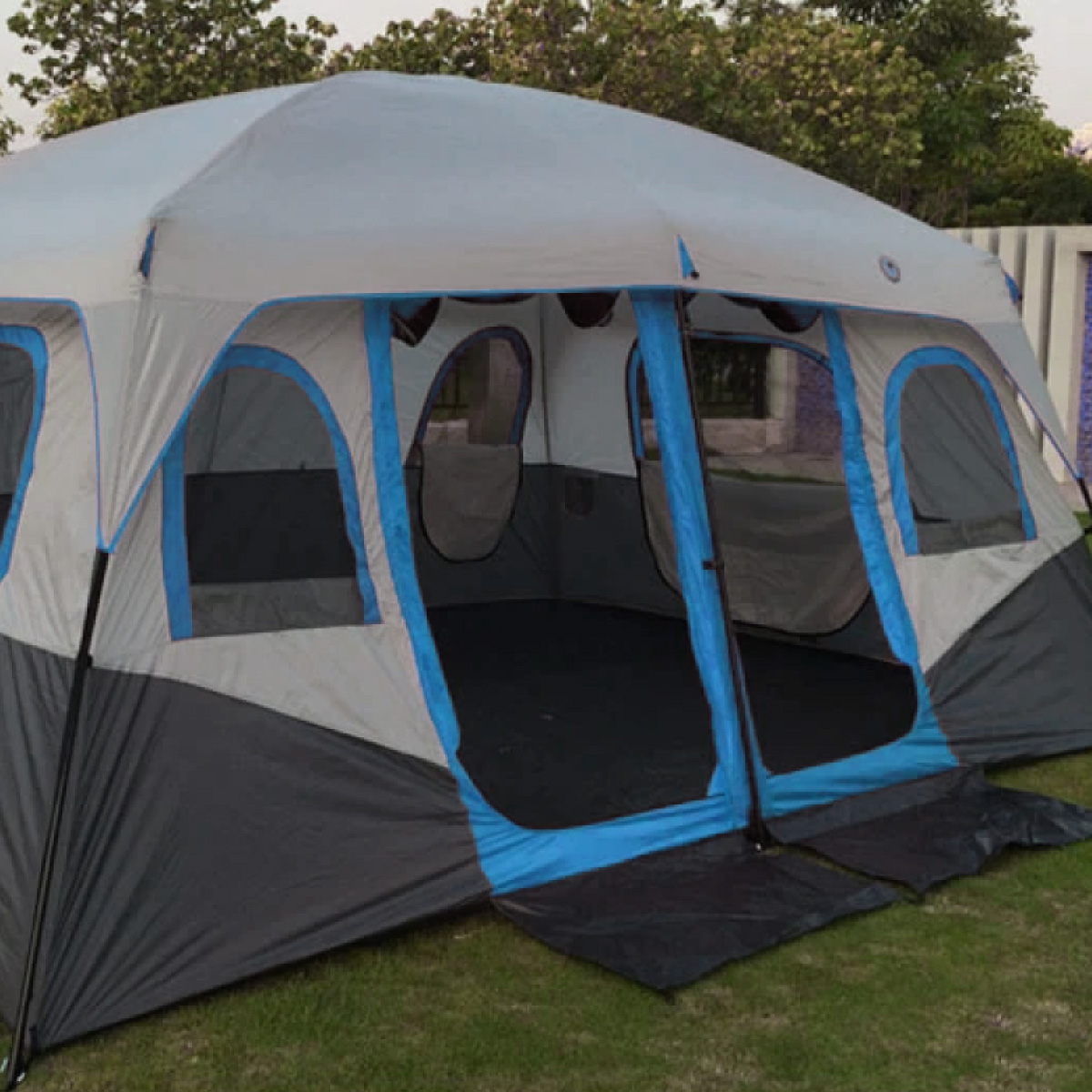 Tienda de campaña familiar para 5-12 personas impermeable con 2 habitaciones amplias
