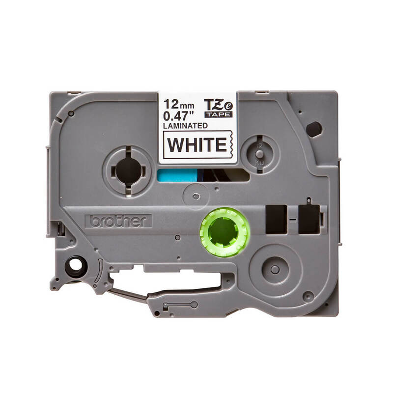 CINTA LAMINADA BROTHER TZE231 NEGRO SOBRE BLANCO 12MM