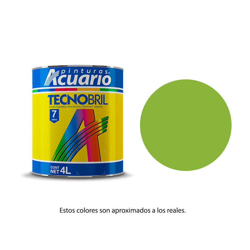 Pintura Esmalte Tecnobril Color Verde Fresco 4 Lt Acuario EV24540