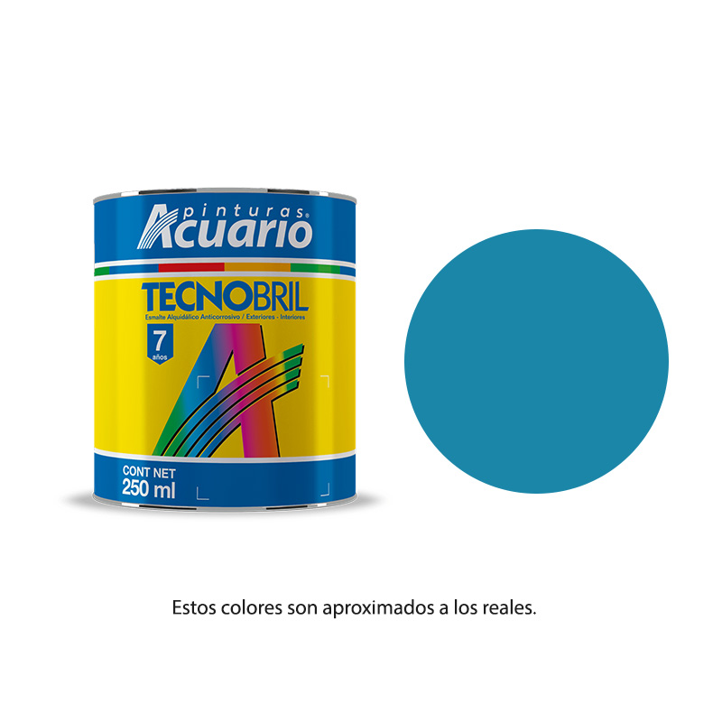 Pintura Esmalte Tecnobril Color Azul Holandés 250 Ml Acuario EV22802