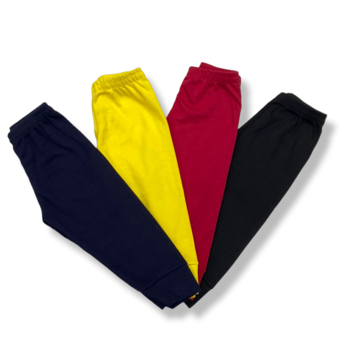 4 pack de pantalones colores fuertes e intensos para niños de 2 a 4 años, 100% algodón