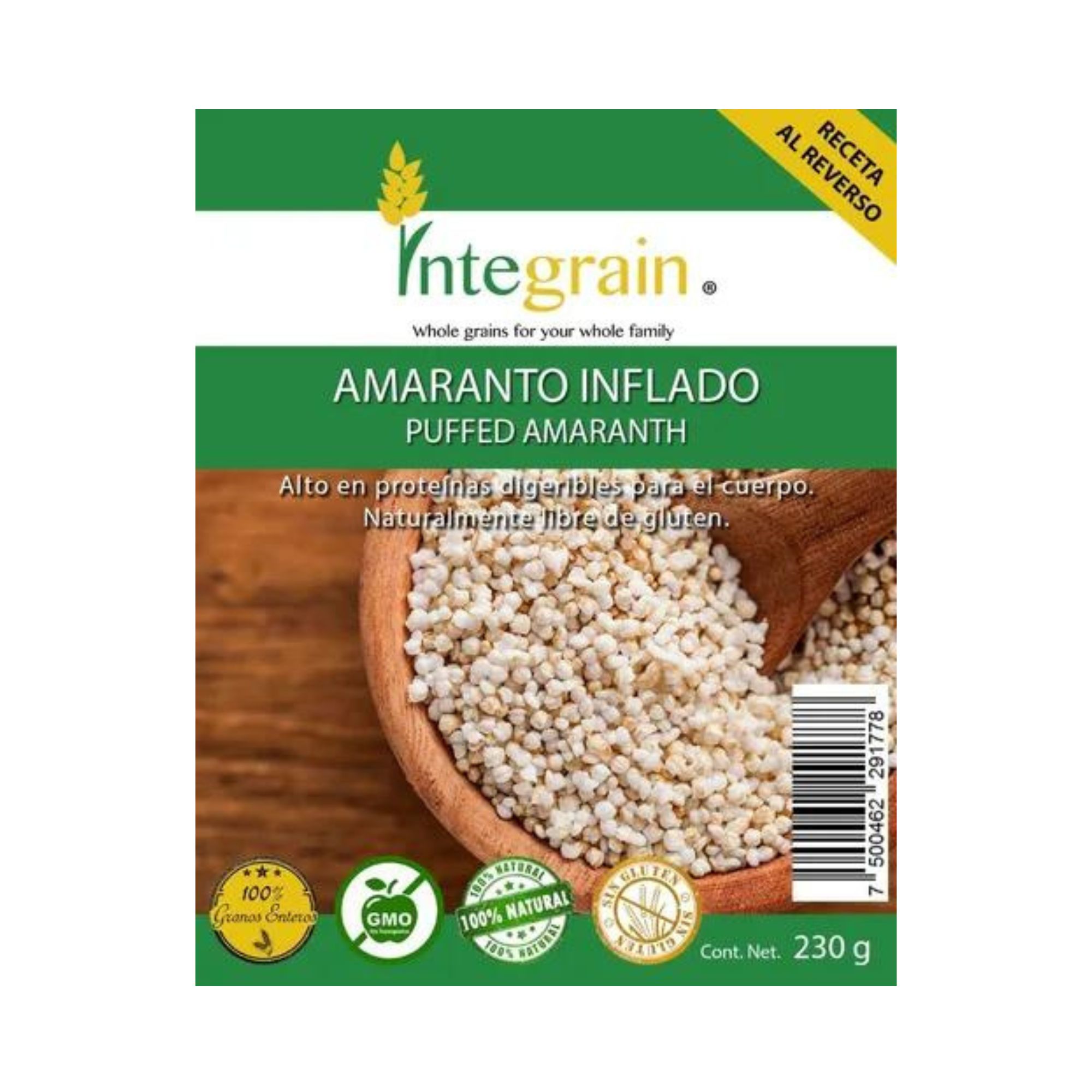Amaranto Inflado 230g Integrain Sin Gluten