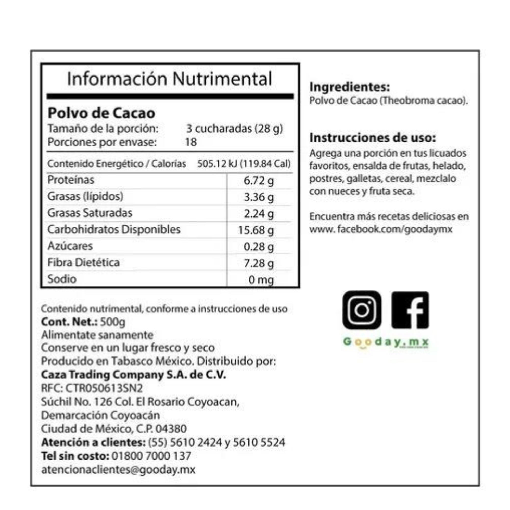 Cacao En Polvo Orgánico 200g Raw Xoco Maya