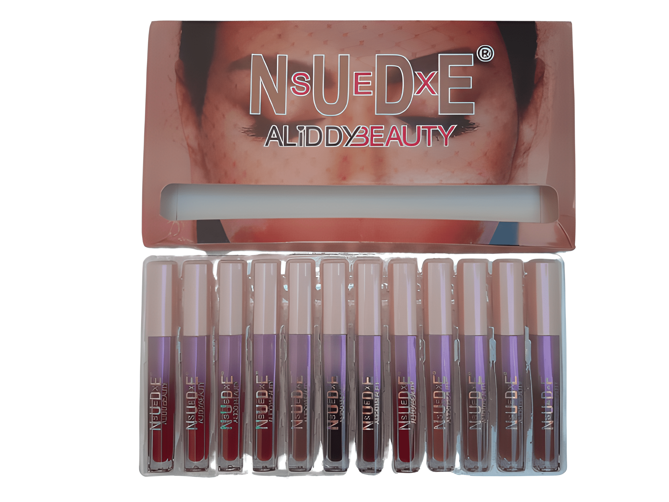Set de 12 Labiales Mate Larga Duracion Nude