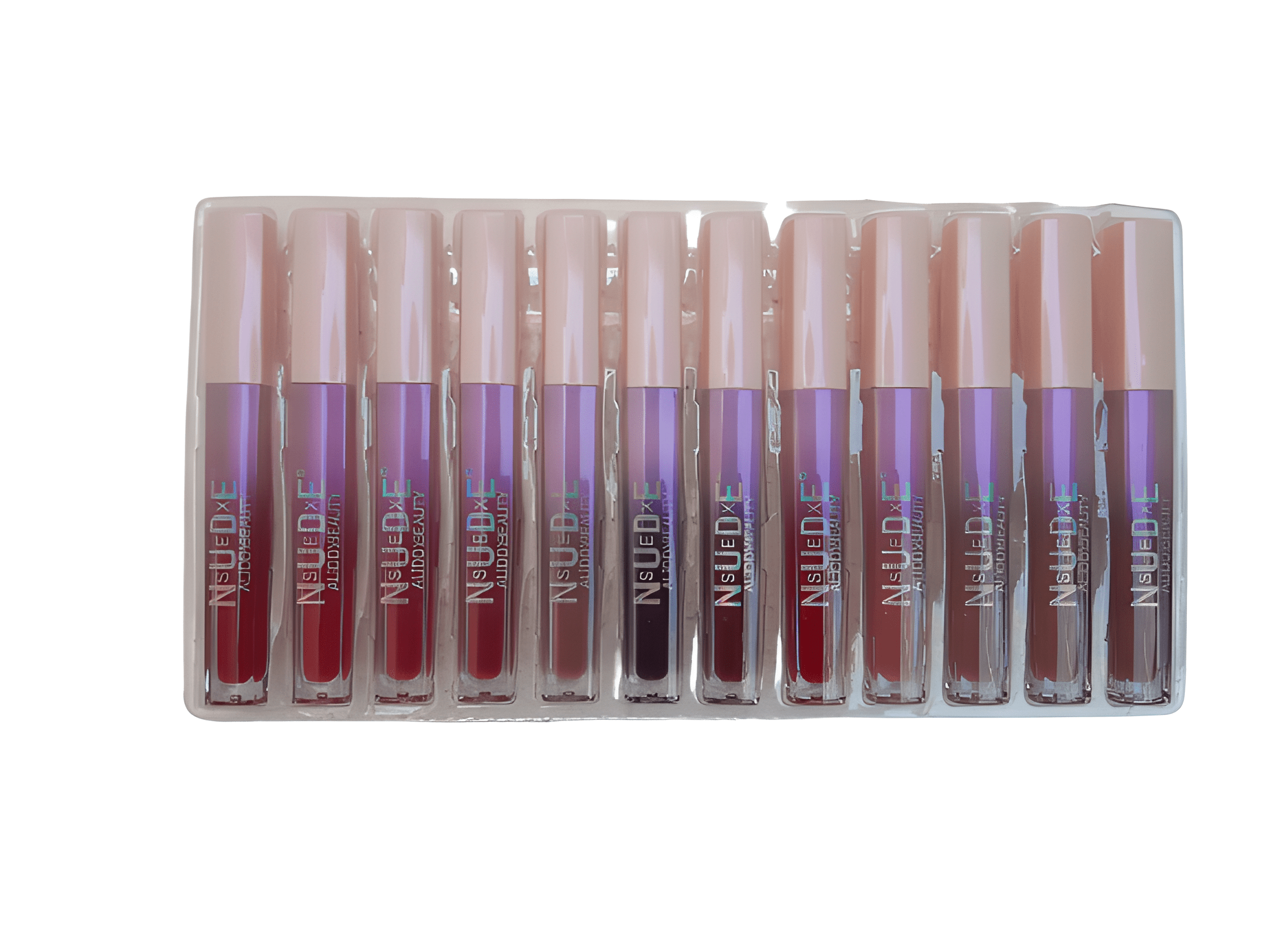 Set de 12 Labiales Mate Larga Duracion Nude