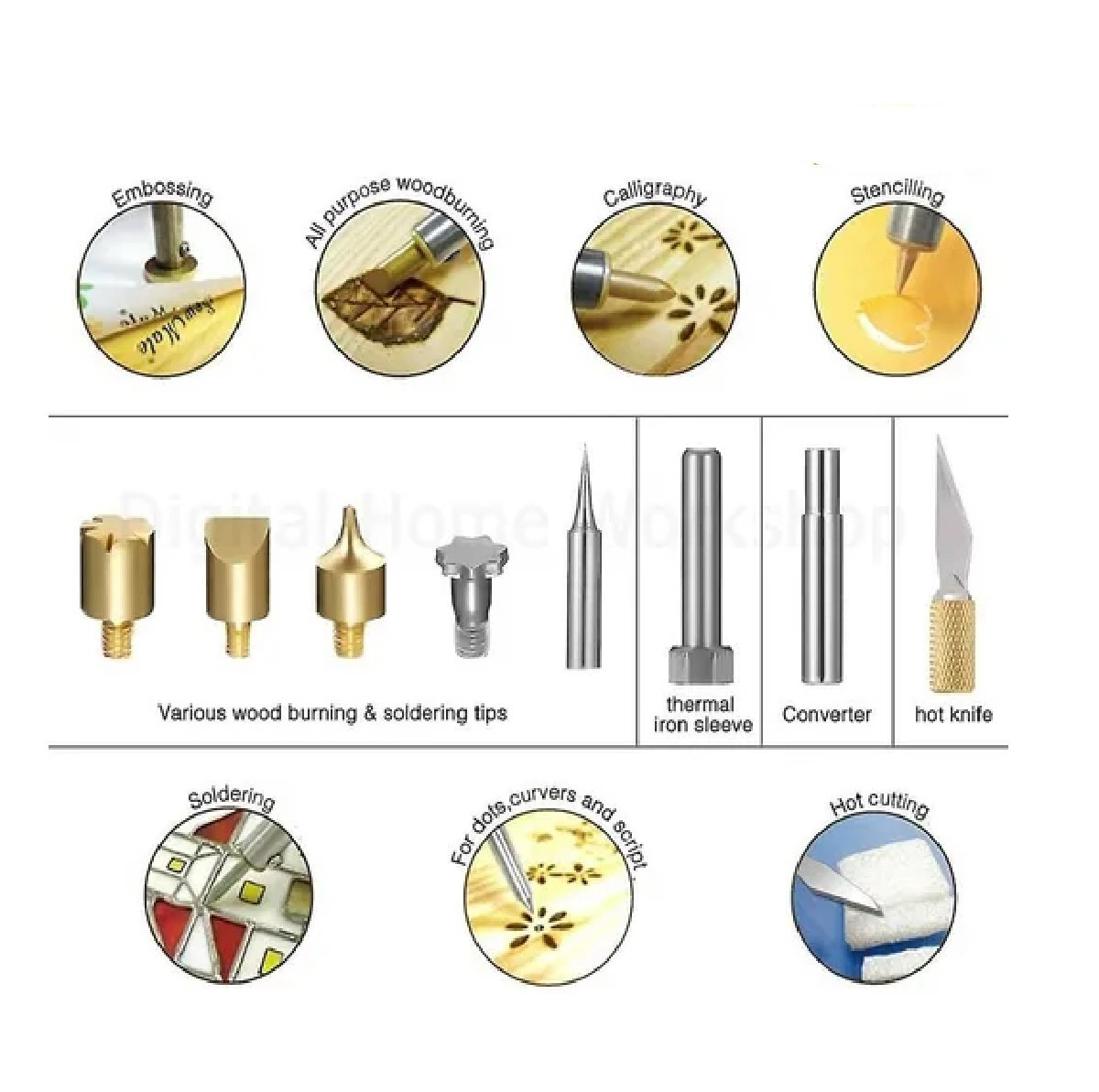 Kit Pirograbador De Madera  Regulable 60w