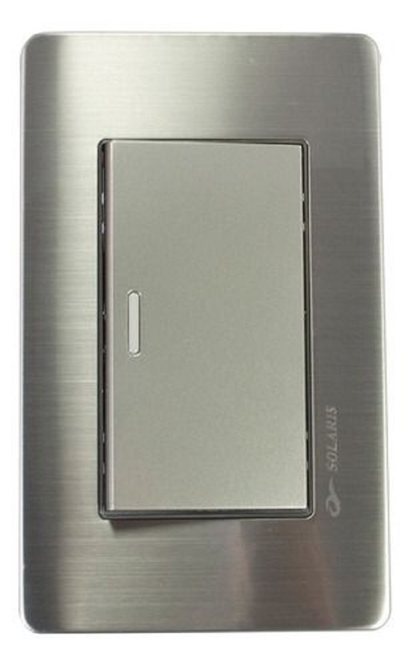 Placa metálica Solaris Acero Inoxidable Gris PLATA 1 Apagador Escalera