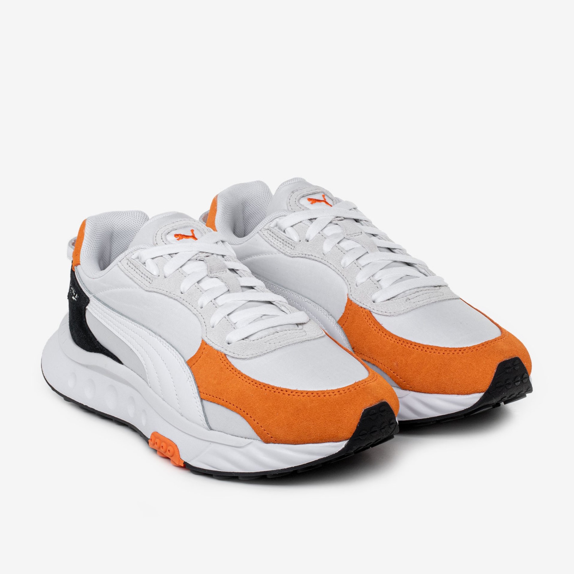 Tenis Puma Wildrider Rollin Blanco Naranja de Caballero Original