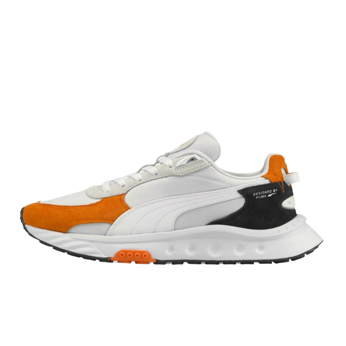 Tenis Puma Wildrider Rollin Blanco Naranja de Caballero Original