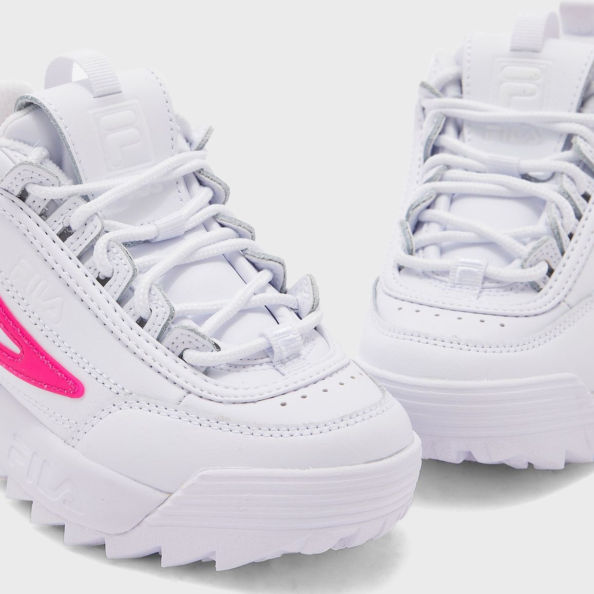 Tenis Fila Disruptor II Blanco Rosa de Niñas