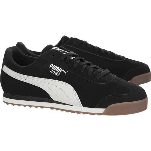 Tenis Puma Roma Smooth Negro Blanco De Caballero