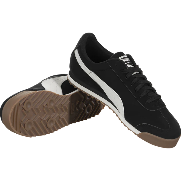 Tenis Puma Roma Smooth Negro Blanco De Caballero