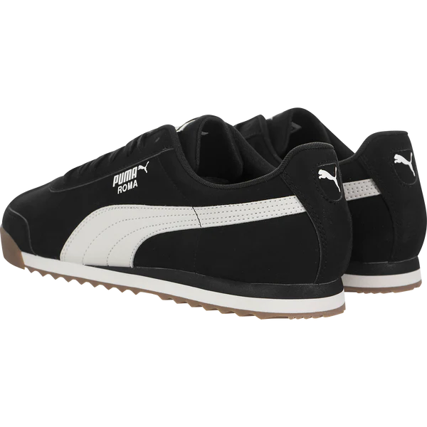 Tenis Puma Roma Smooth Negro Blanco De Caballero
