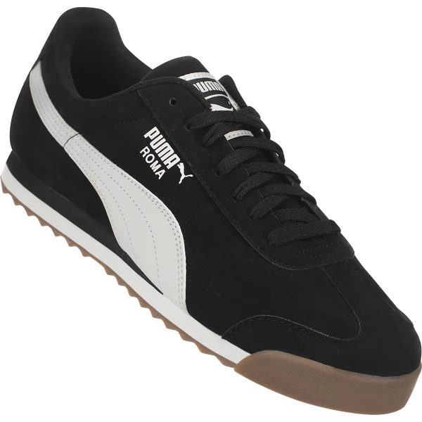 Tenis Puma Roma Smooth Negro Blanco De Caballero