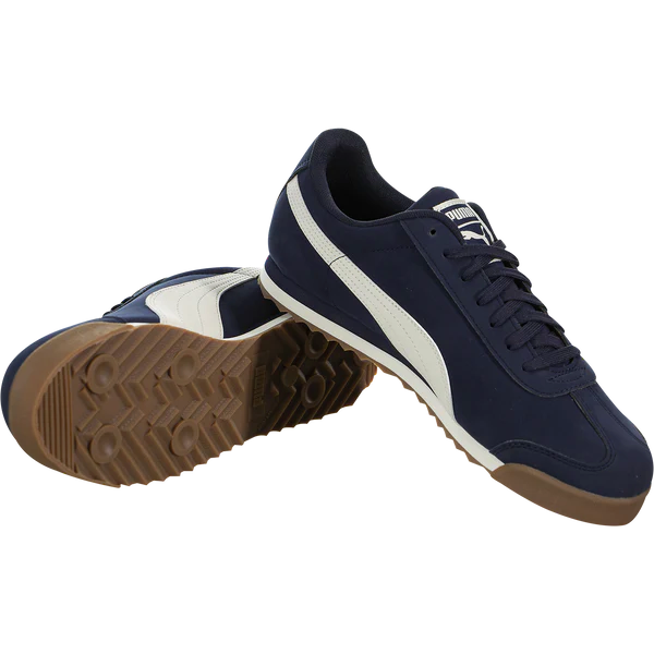 Tenis Puma Roma Smooth Azul Marino Blanco De Caballero