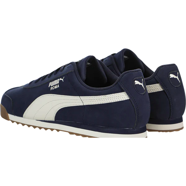 Tenis Puma Roma Smooth Azul Marino Blanco De Caballero