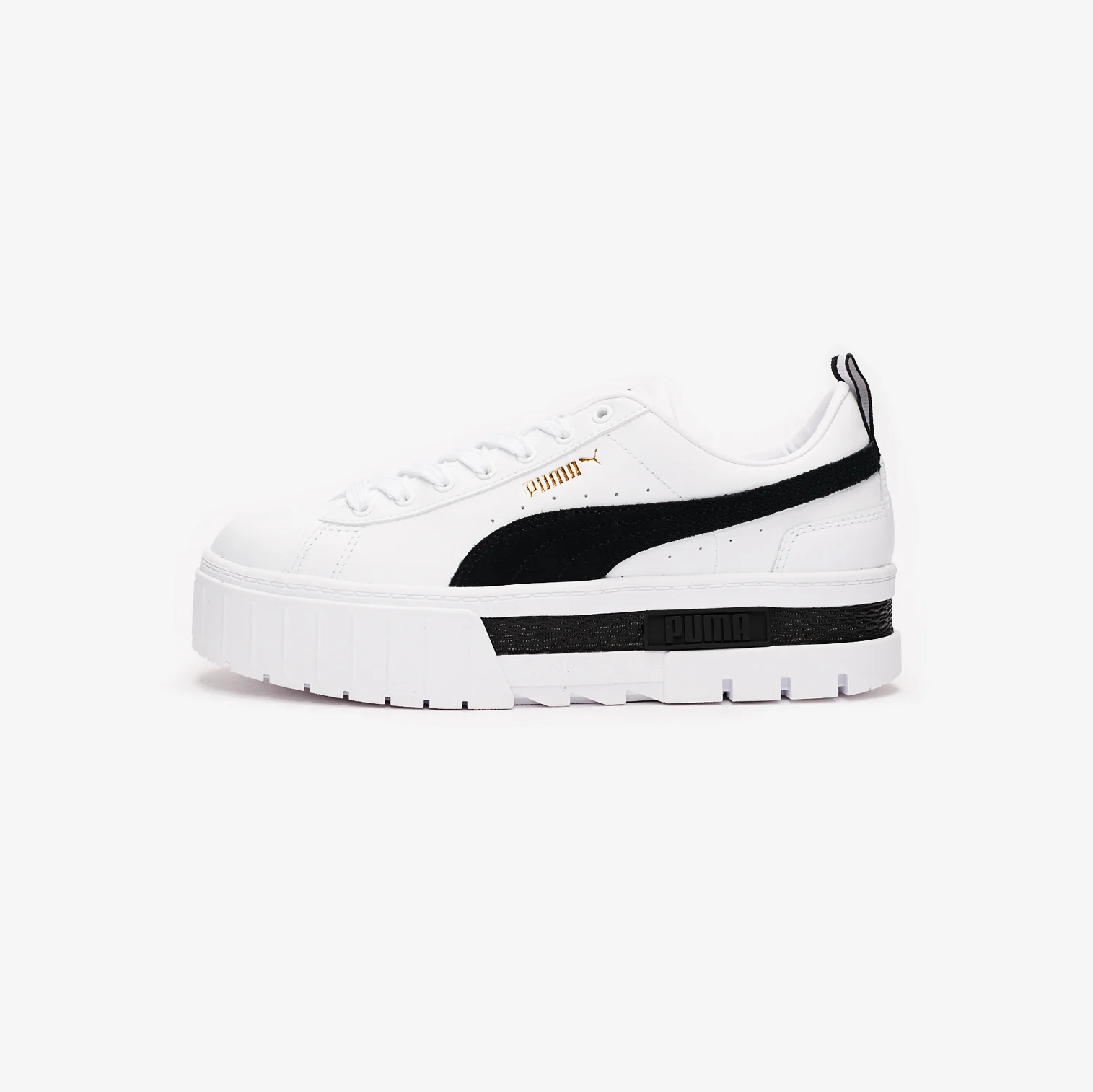 Tenis Puma Mayze Plataforma Blanco Negro De Dama