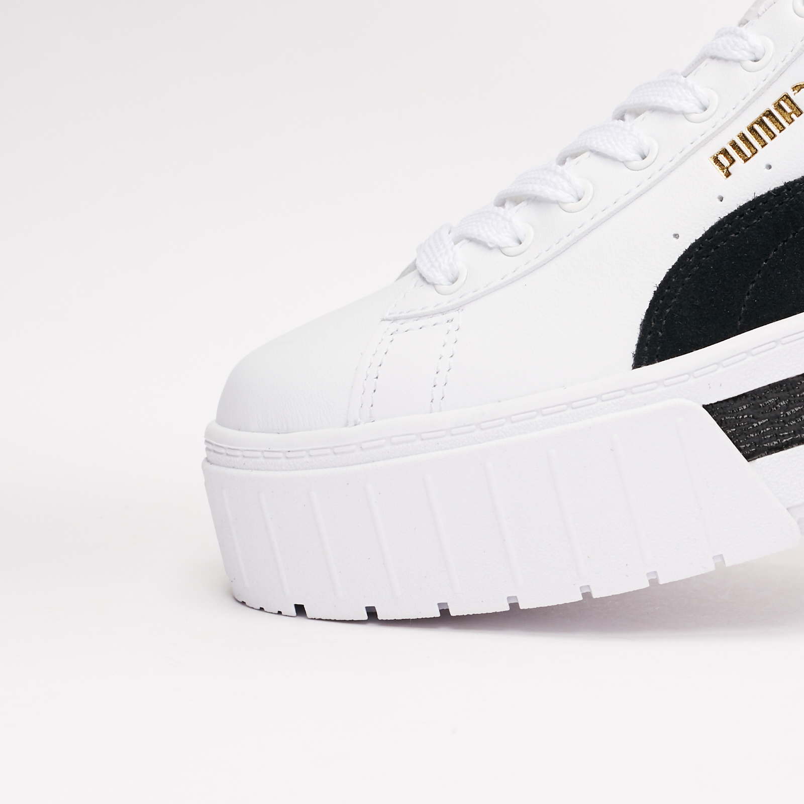 Tenis Puma Mayze Plataforma Blanco Negro De Dama