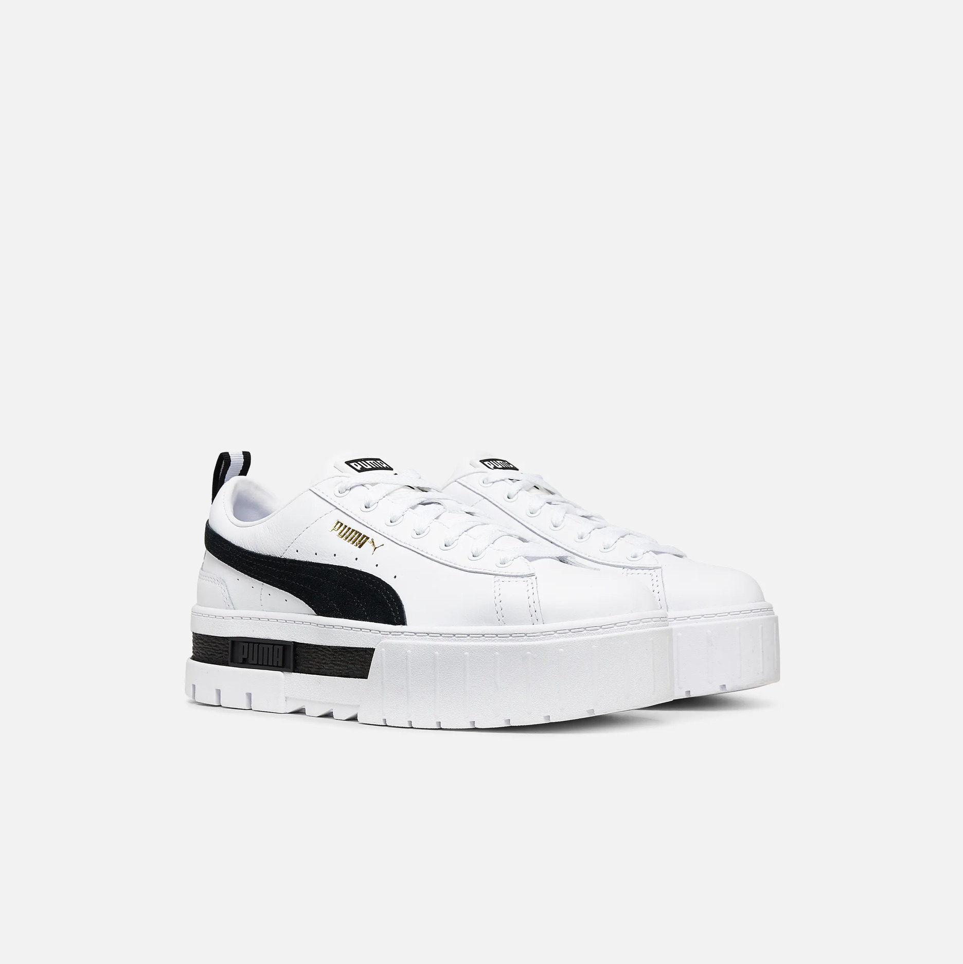 Tenis Puma Mayze Plataforma Blanco Negro De Dama