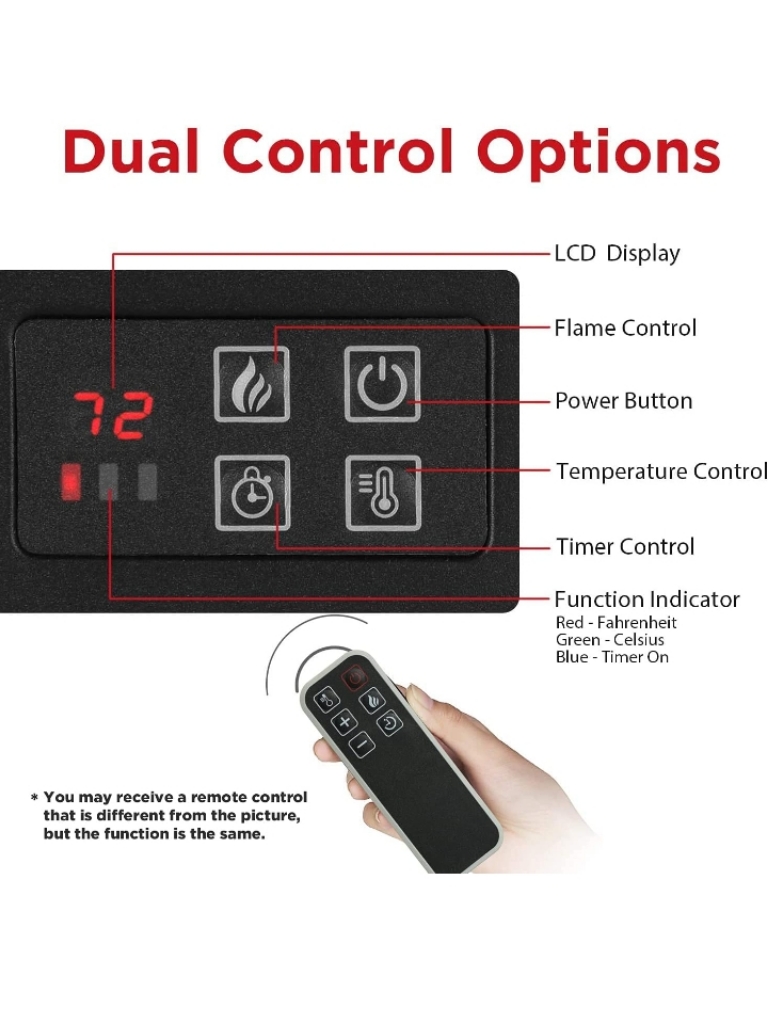 Chimenea electrica diseño troncos moderna 