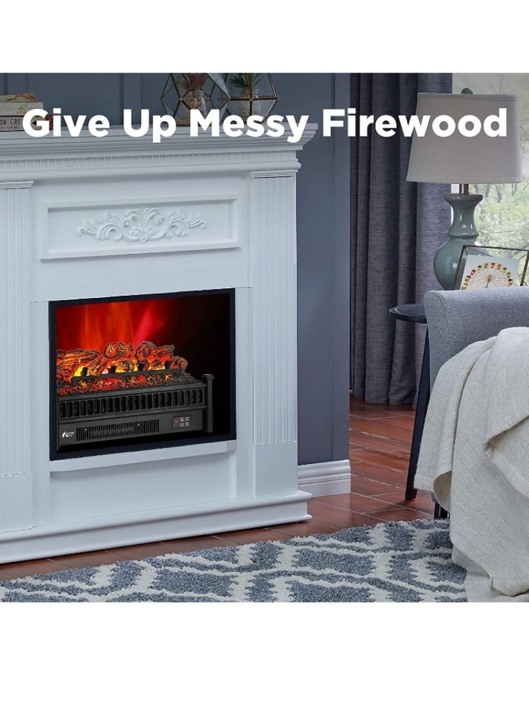 Chimenea electrica diseño troncos moderna 