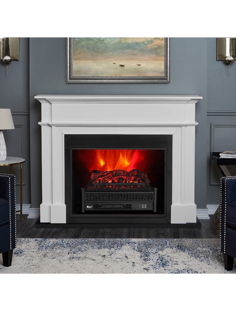 Chimenea electrica diseño troncos moderna 