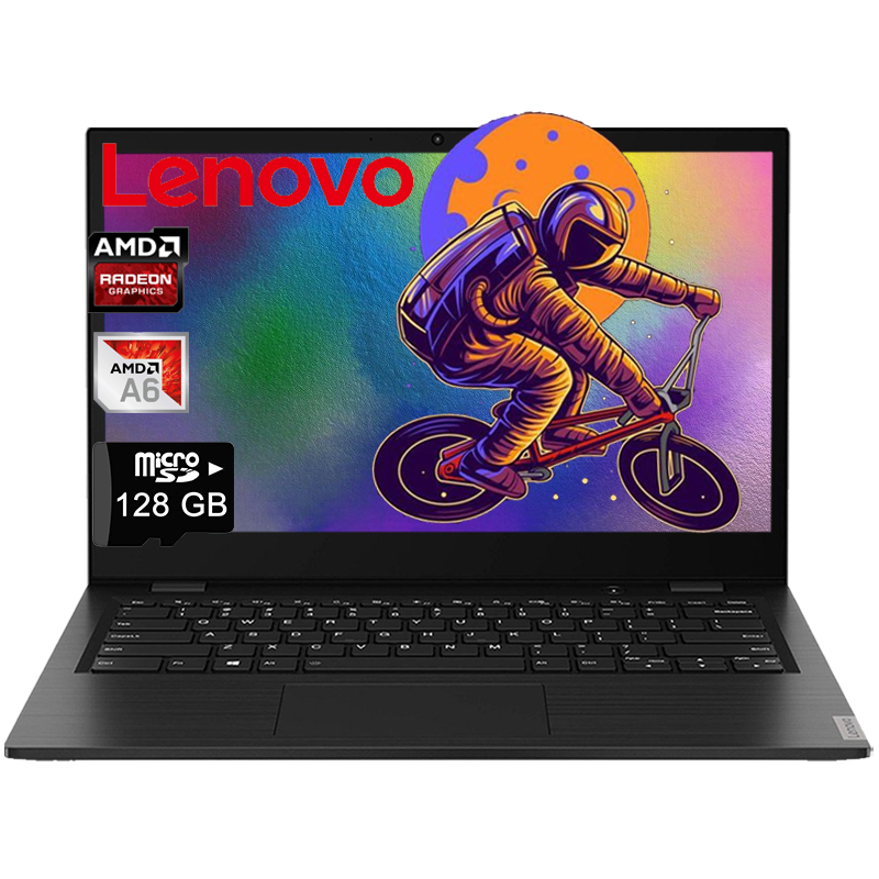Laptop Lenovo 14W AMD A6-9220C Ram 4GB Disco Duro EMMC 64GB Pantalla de 14 Pulgadas Windows 10 - Negro + Memoria 128 GB 