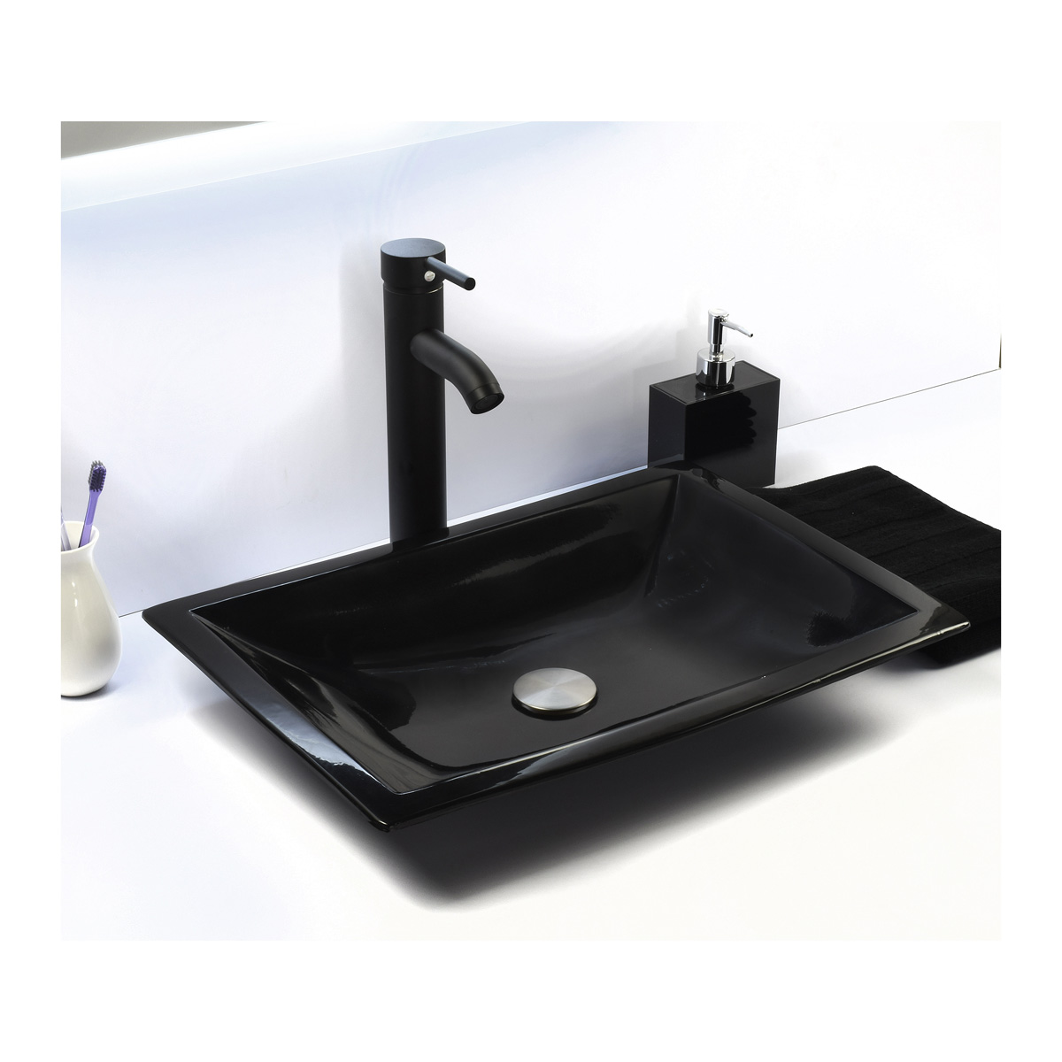 Esatto®kit Flat N Paquete Ovalin Negro Llave Negra Desagües