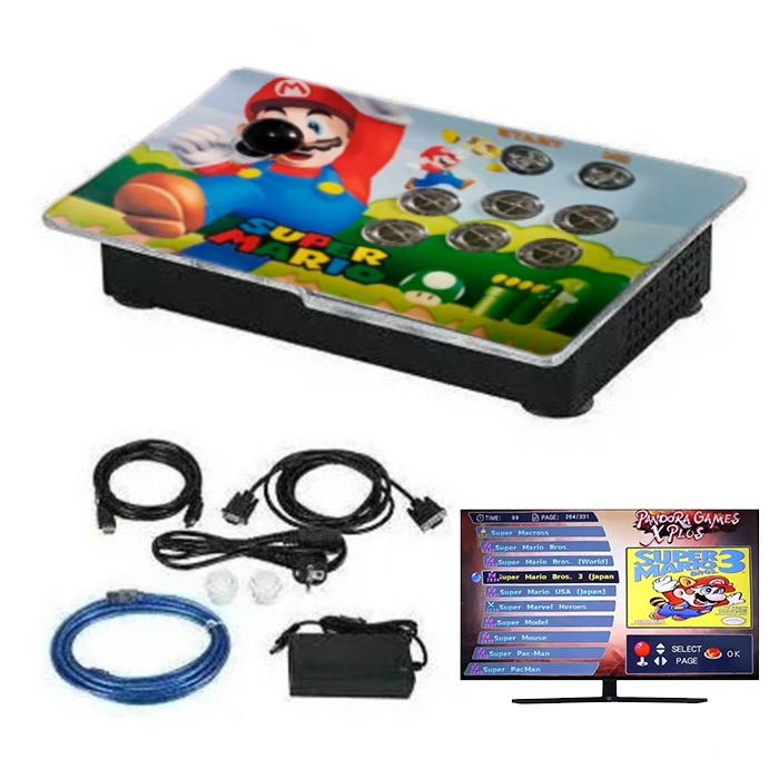 Consola tablero Arcade Pandora 5 WIFI 32GB 8 mil juegos dividida en 2 partes Super Mario