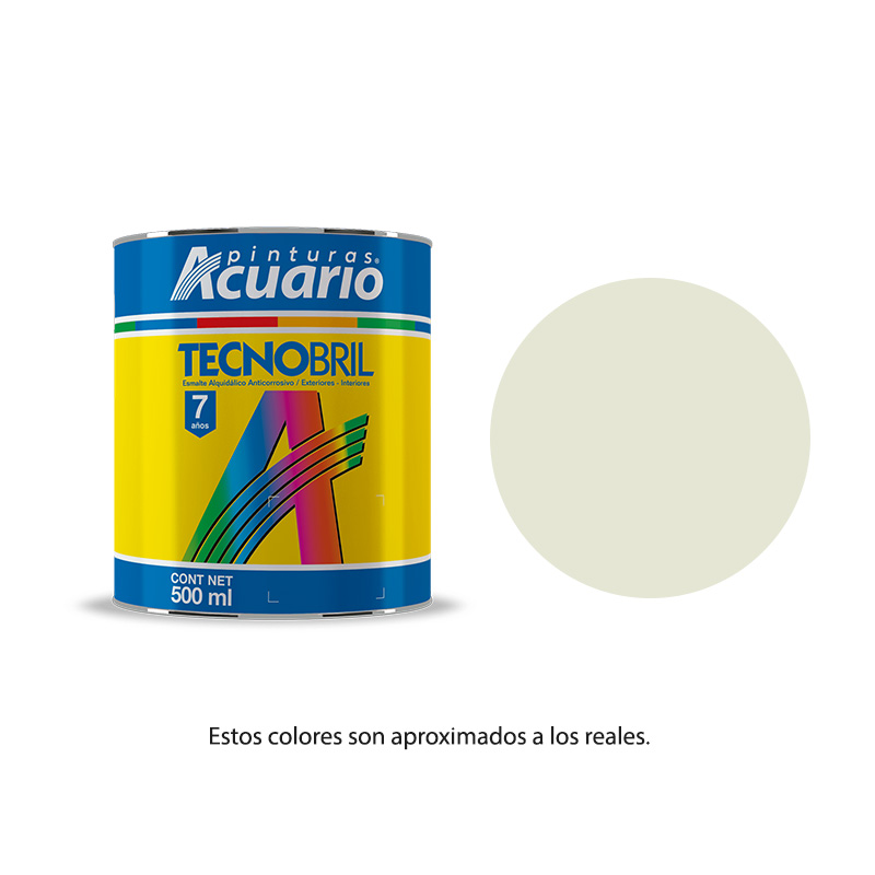 Pintura Esmalte Tecnobril Color Blanco Ostión 500 Ml Acuario EV22405