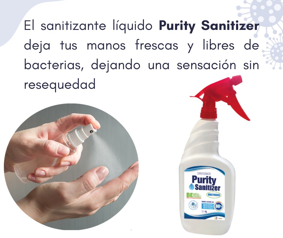 Alcohol Antibacterial 1L Purity Sanitizer Antiséptico para manos 10 piezas