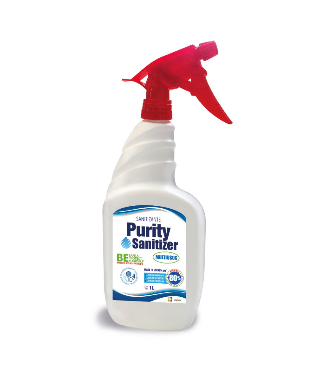 Alcohol Antibacterial 1L Purity Sanitizer Antiséptico para manos 10 piezas