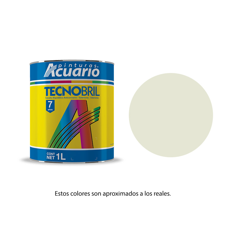 Pintura Esmalte Tecnobril Color Blanco Ostión 1 Lt Acuario EV22410