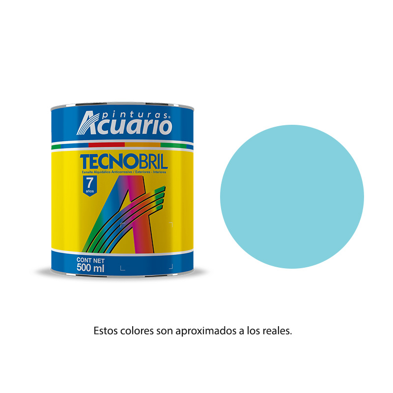 Pintura Esmalte Tecnobril Color Azul Cielo 500 Ml Acuario EV22005