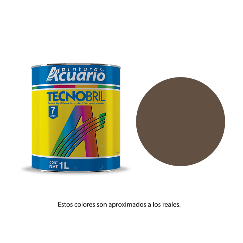 Pintura Esmalte Tecnobril Color Castaño 1 Lt Acuario EV21910