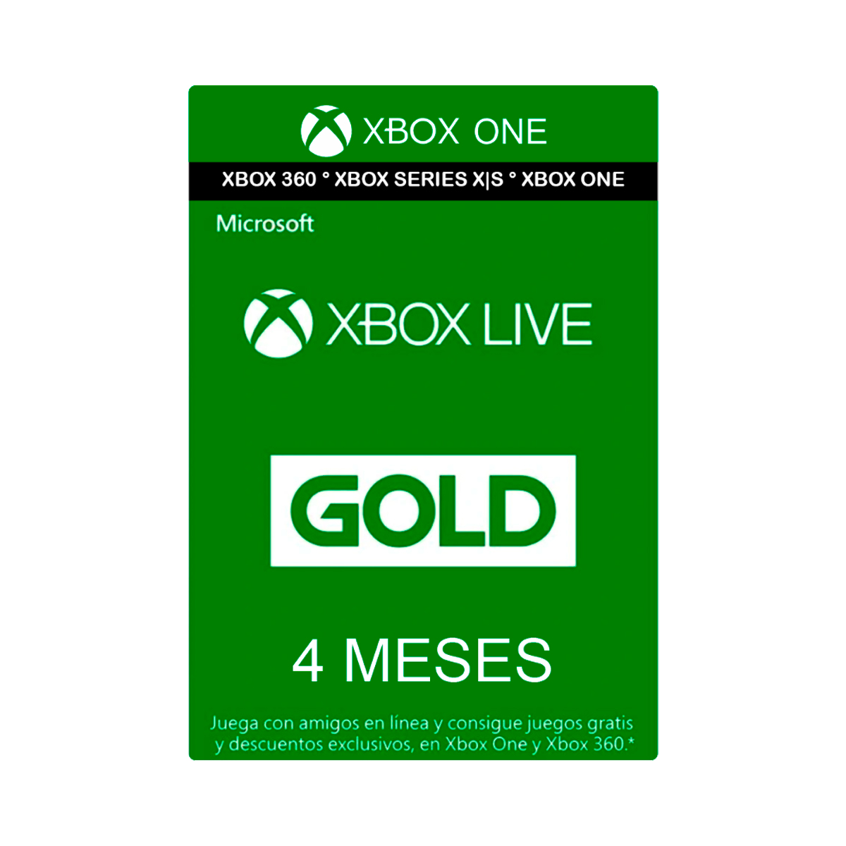 Xbox Live Gold 4 meses Codigo Digital