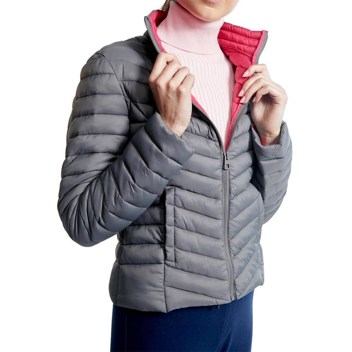 Chamarra Holly Land para mujer color gris humo, mod. 1033726