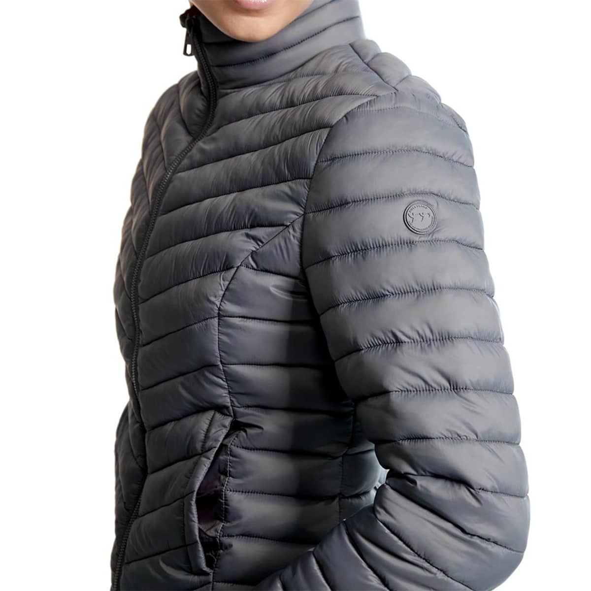 Chamarra Holly Land para mujer color gris humo, mod. 1033726