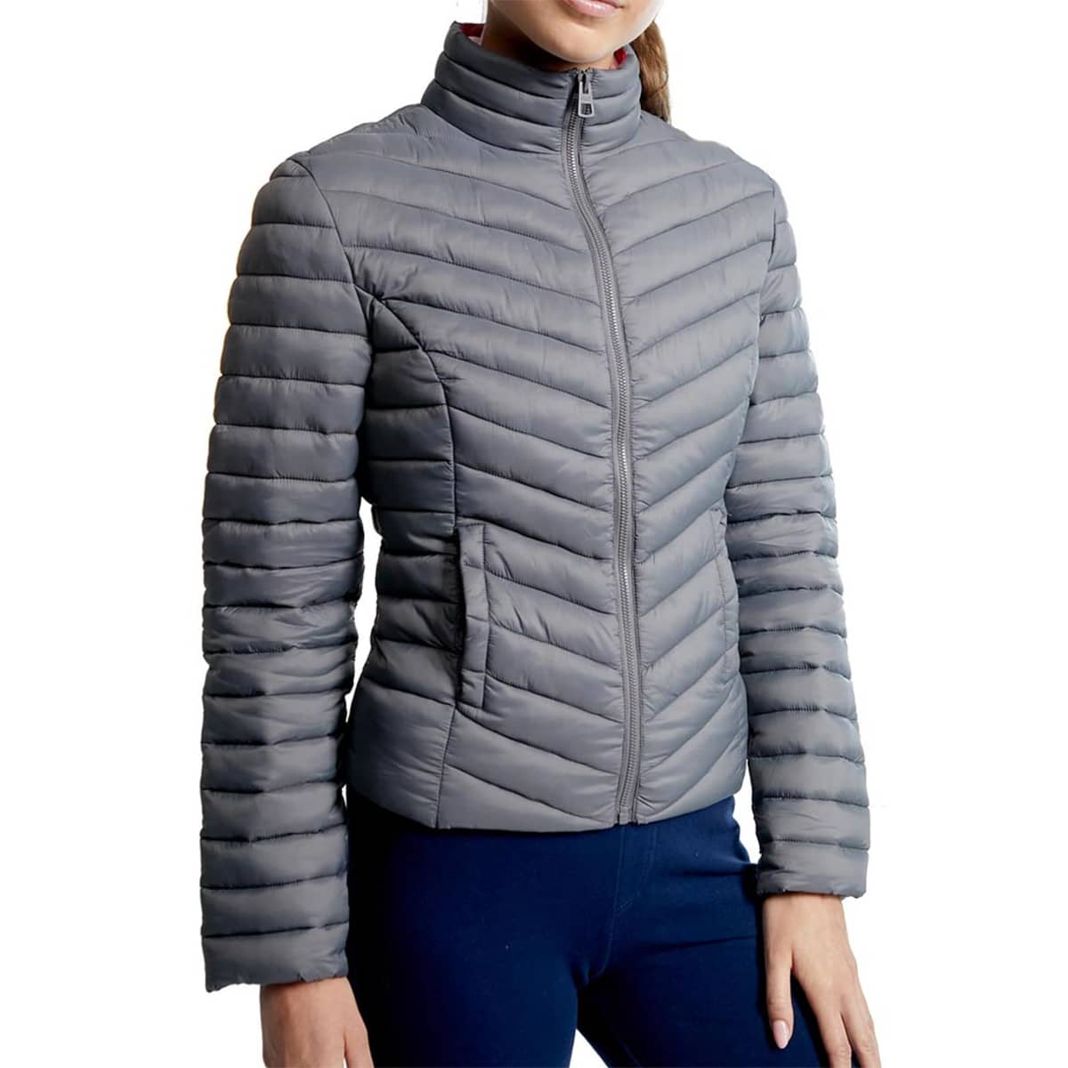 Chamarra Holly Land para mujer color gris humo, mod. 1033726