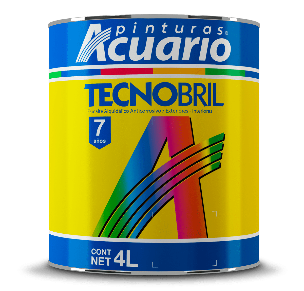 Pintura Esmalte Tecnobril Color Verde Bosque 4 Lt Acuario EV21340
