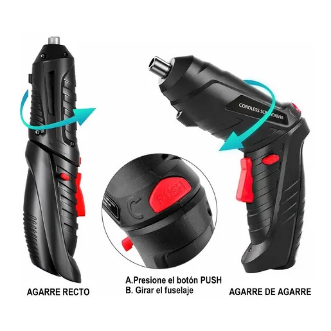 Destornillador Eléctrico Atornillador Inalámbrico 47pcs 3.6v