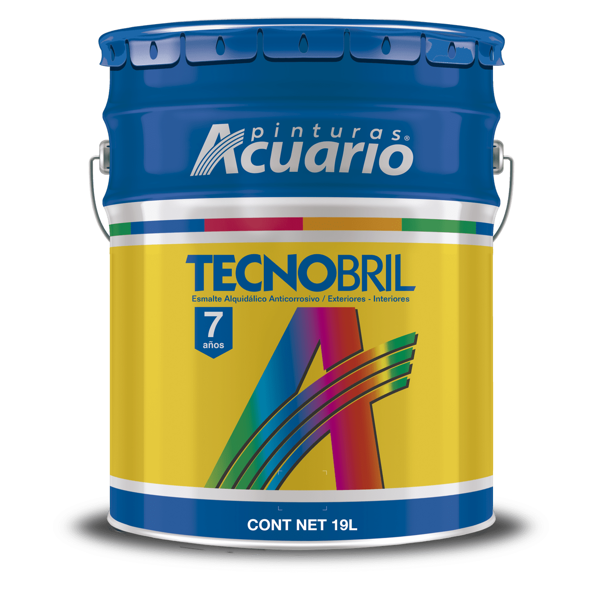 Pintura Esmalte Tecnobril Color Amarillo Limón 19 Lt Acuario EV21290