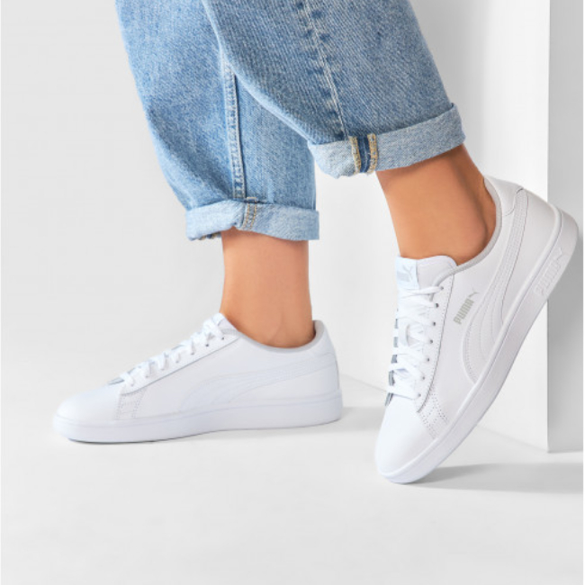 Tenis casuales Puma smash v2 L J blancos/unisex 365170 02