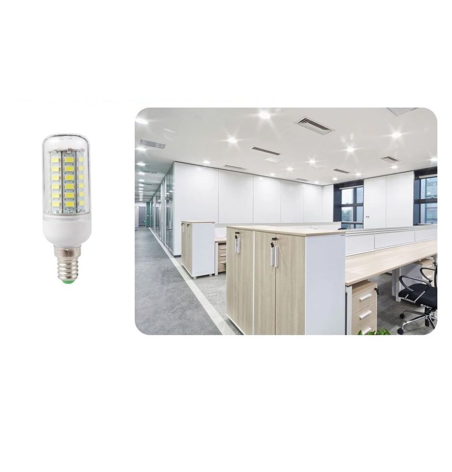 Bombilla LED foco lámpara de 24 LED E14 blanco lampara plástico luz tech